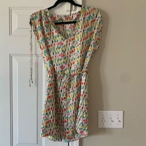 Multi Color Drawstring Midi Dress